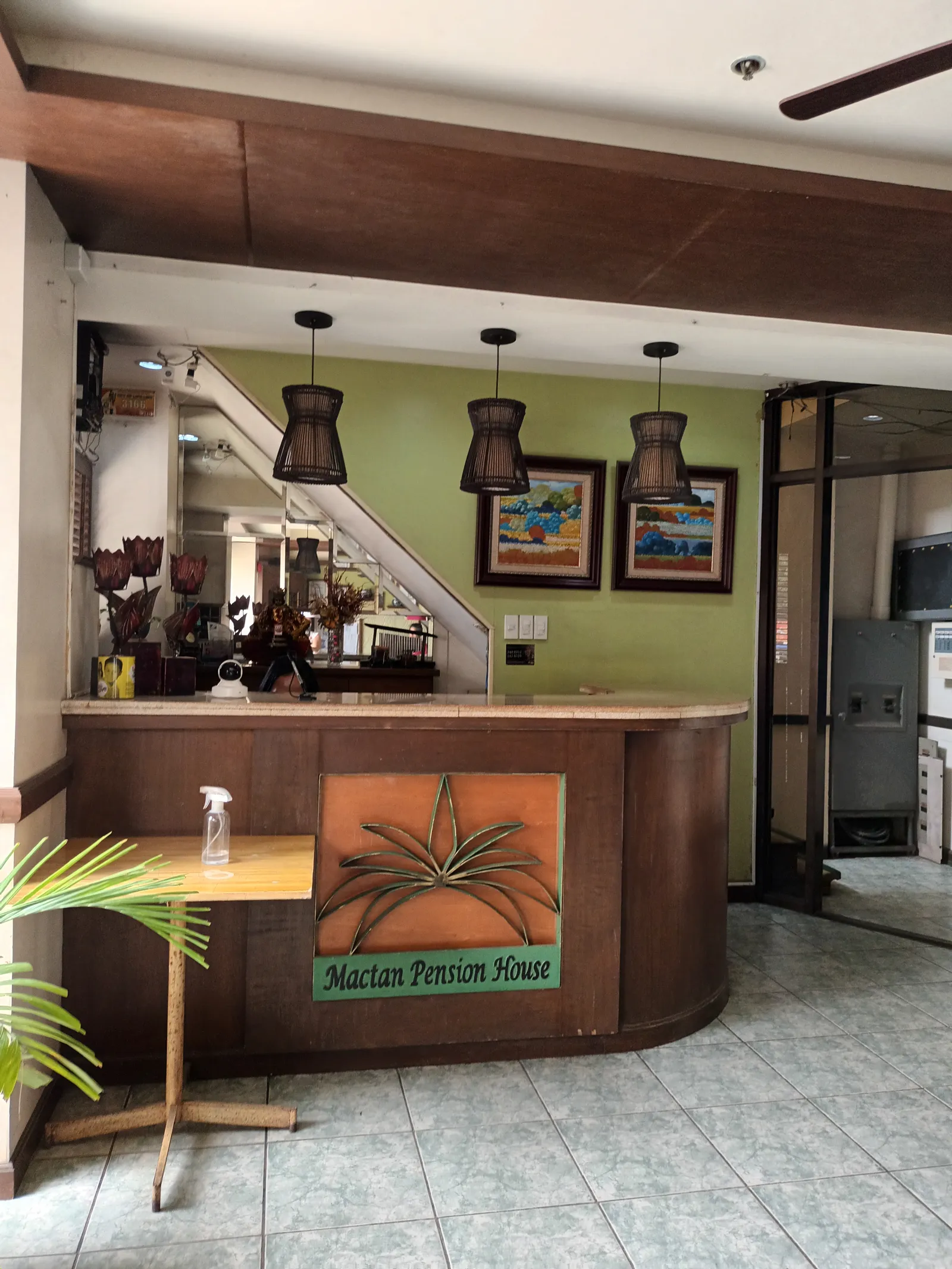 Mactan Pension House lobby and reception desk
